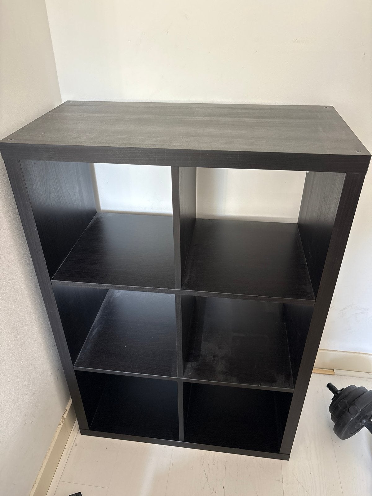 Ikea Kallax kast zwart 6 vakken, Ophalen of Verzenden, Gebruikt