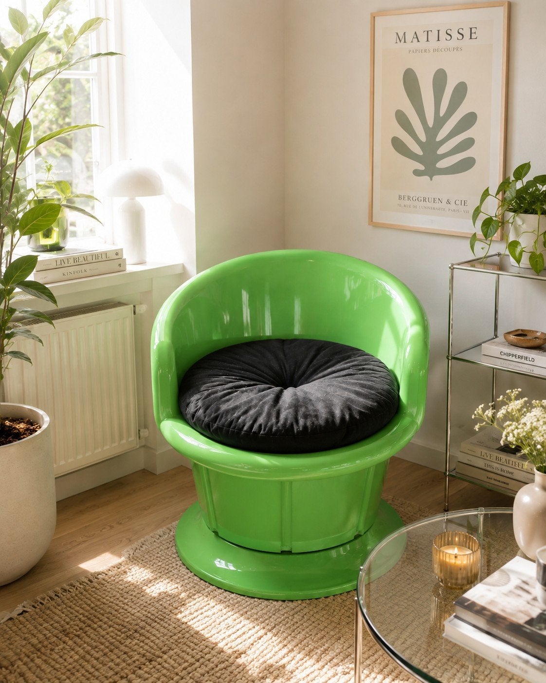 Ikea Vintage Fauteuil Groen Kunststof, Ophalen, Kunststof, Gebruikt, Overige kleuren