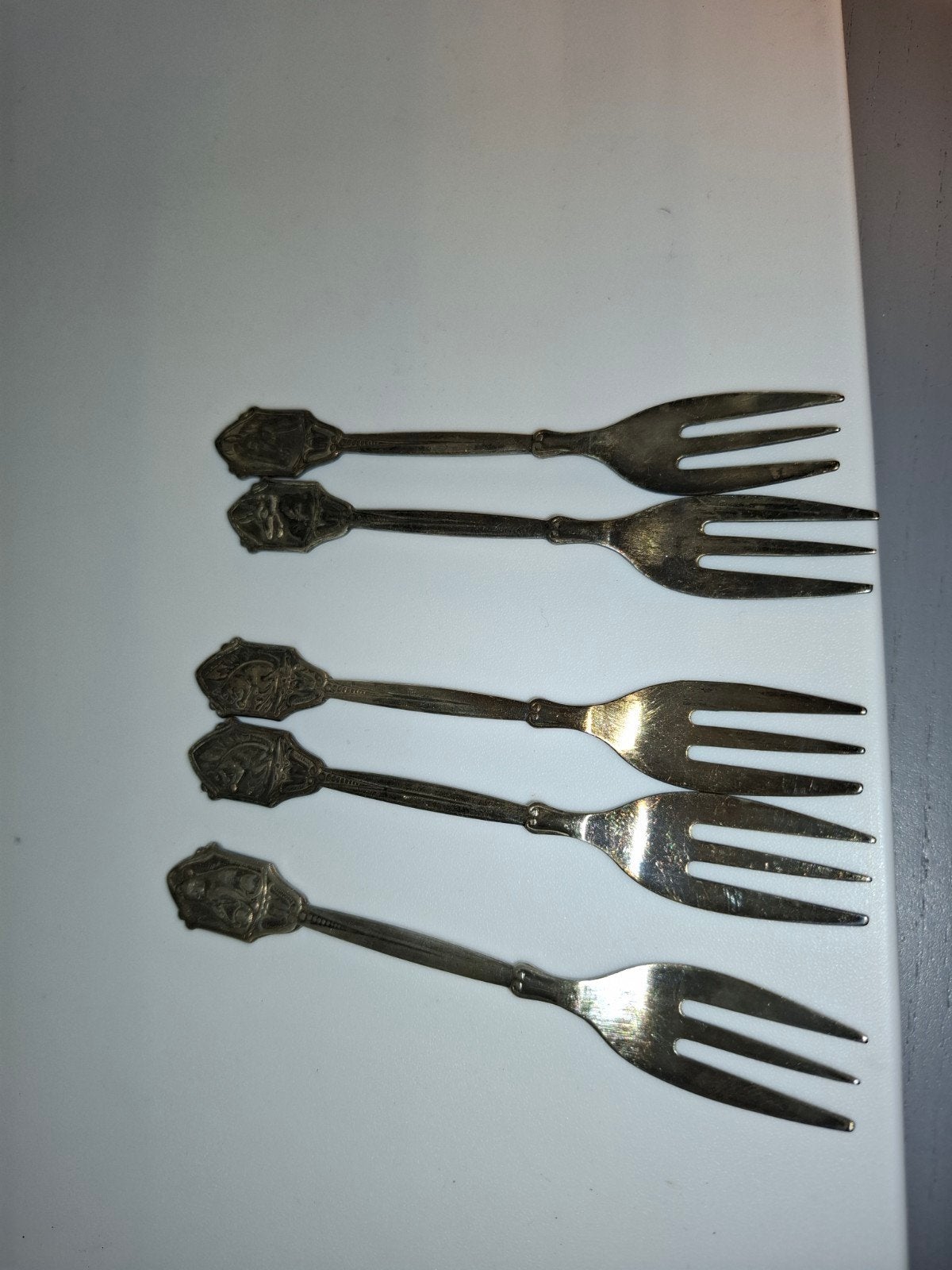 (10) (5x) vintage gebaksvorkjes Dierenbescherming -, Ophalen of Verzenden