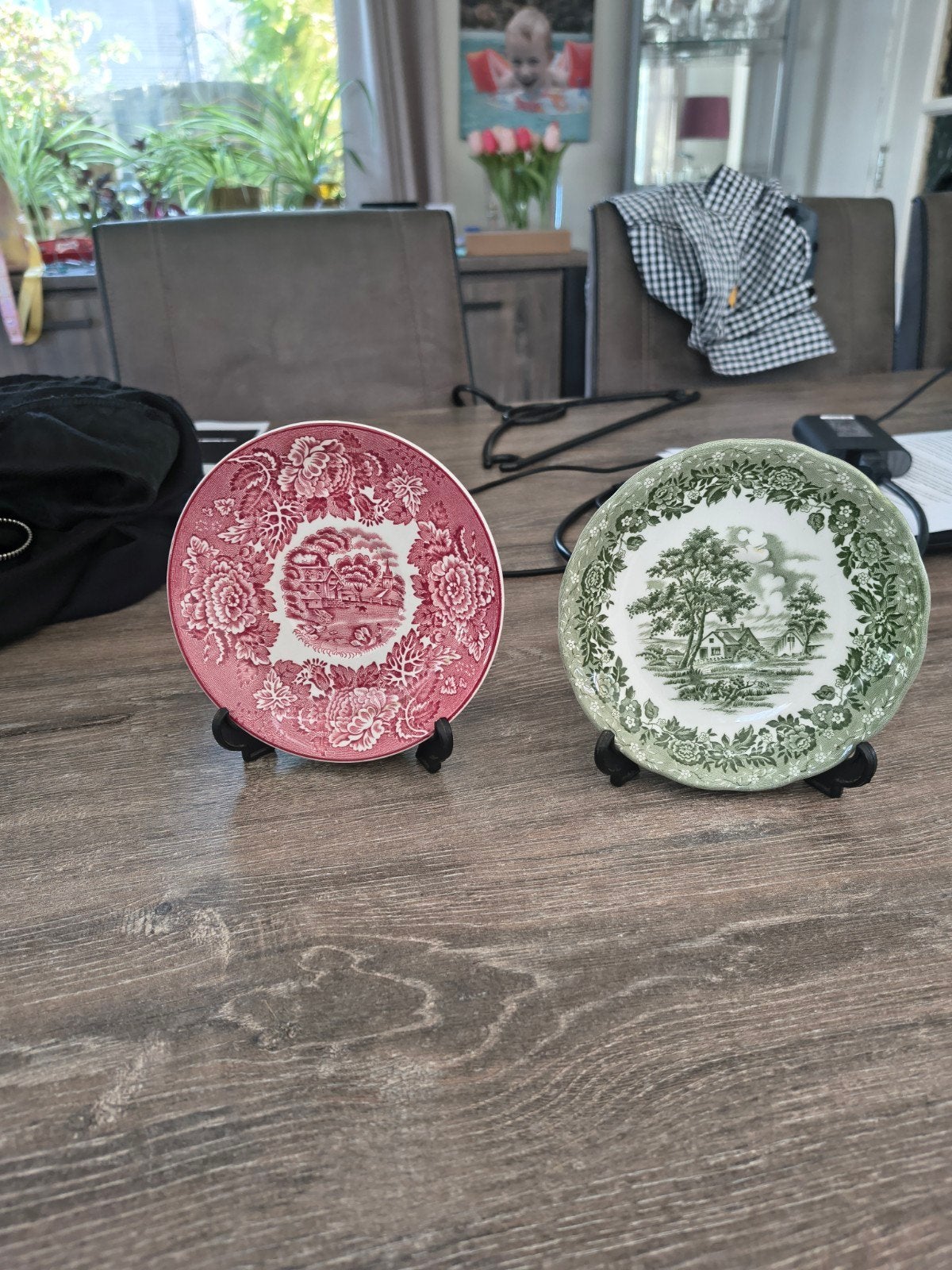 Vintage decoratieve borden - Engels landschap 14cm, Ophalen of Verzenden