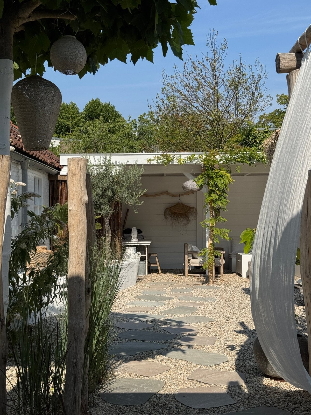 15 flagstones staptegels van Gardenlux lichtgrijs zgan, Tuin en Terras, Tegels en Klinkers, Ophalen, Zo goed als nieuw, Beton