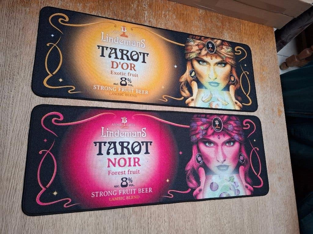 Set van 2 x Barmat / toogmat Lindemans Tarot, Verzamelen, Biermerken, Ophalen of Verzenden, Nieuw, Overige typen, Overige merken