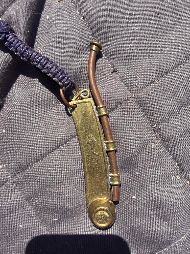 Vintage Marine Fluit met Anker Gravure en Koord, Ophalen of Verzenden