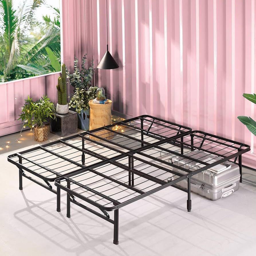 zinus opklapbed 120x190 incl matras en topper zgan, Ophalen, Zwart, Tweepersoons, 190 cm of minder