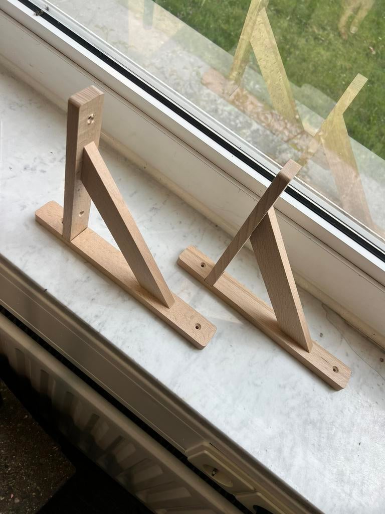 Ikea Wandplank houder 2 stuks hout (plankdrager), Ophalen, Zo goed als nieuw