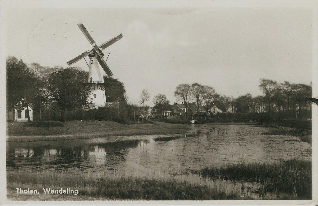 Tholen Wandeling molen De Hoop 1947, Ophalen of Verzenden, 1940 tot 1960, Gelopen, Zeeland