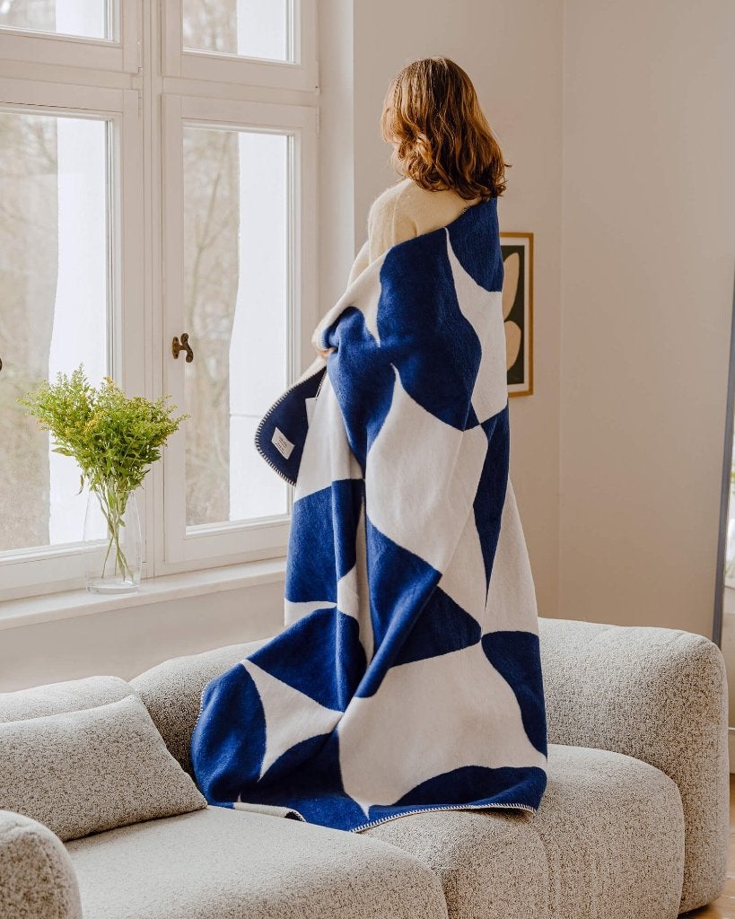 Nooma Tul Throw Blauw 200x150cm, Verzenden, 200 cm, Nieuw, 150 cm