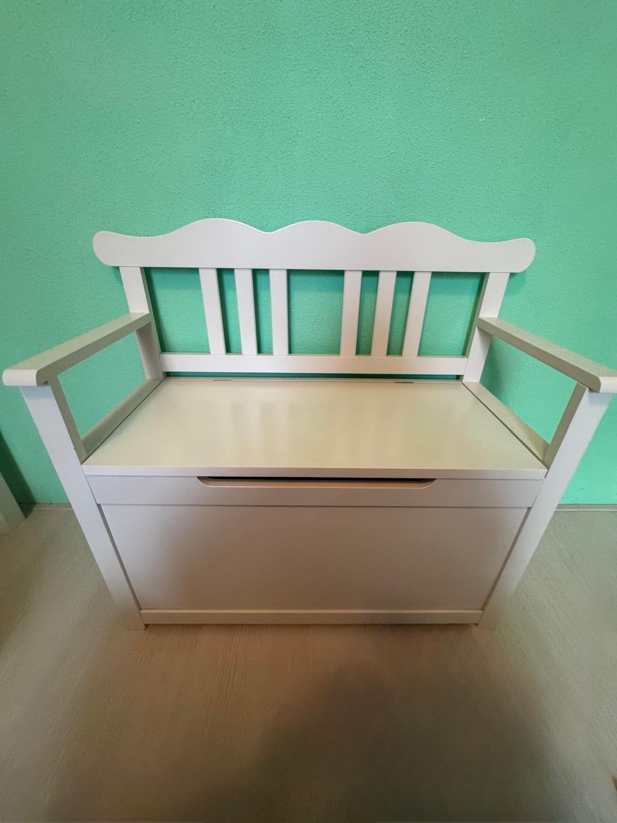 Witte kinderbank met opbergruimte, Ophalen, Gebruikt, Stoel