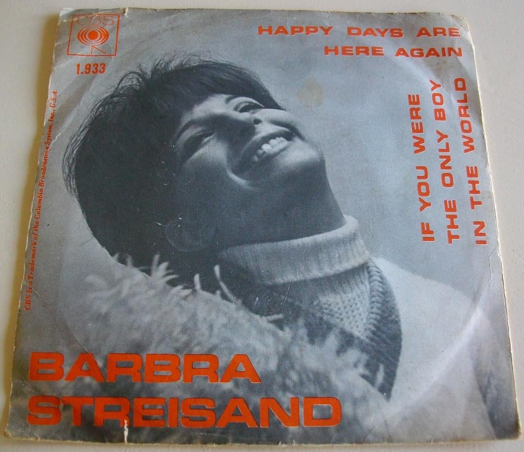 Barbara Streisand Happy days are here again, Cd's en Dvd's, Vinyl Singles, 7 inch, Single, Ophalen of Verzenden, Zo goed als nieuw