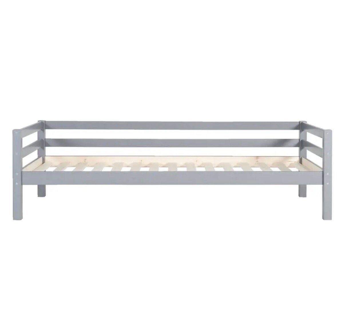 Uitschuifbaar bed met lades, grijs, bed Ties, Ophalen, Verstelbaar, 90 cm, Eenpersoons