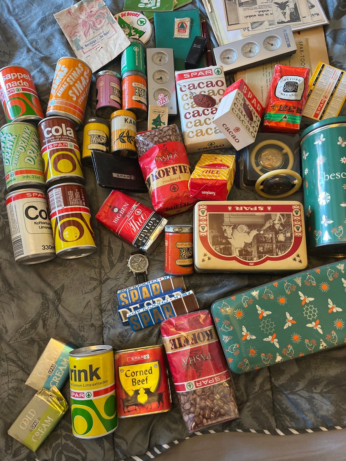 Grote collectie vintage SPAR items: blikken, reclame, boeken, Verzamelen, Ophalen, Gebruikt, Overige typen