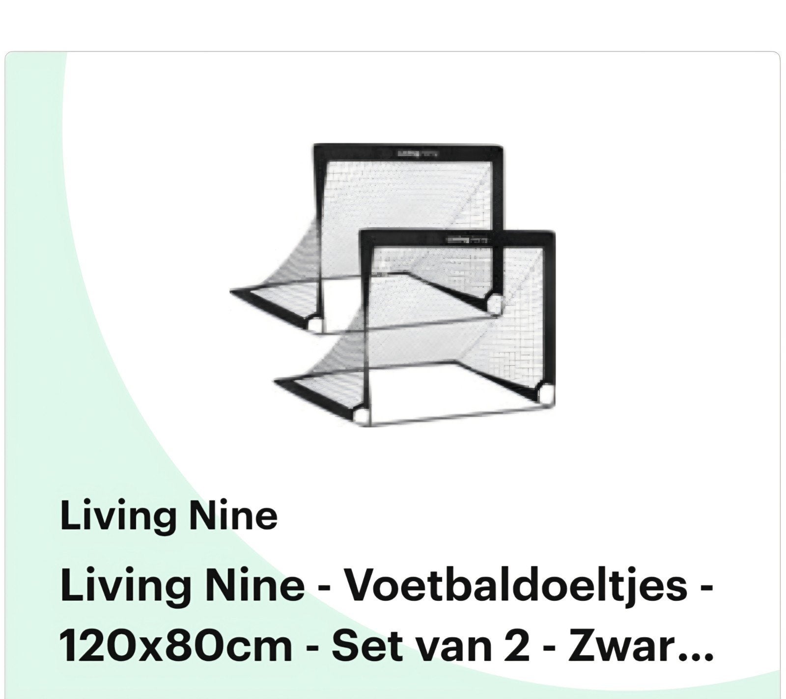 Opvouwbaar mini voetbaldoel - Living Nine 120x80cm, Ophalen, Gebruikt