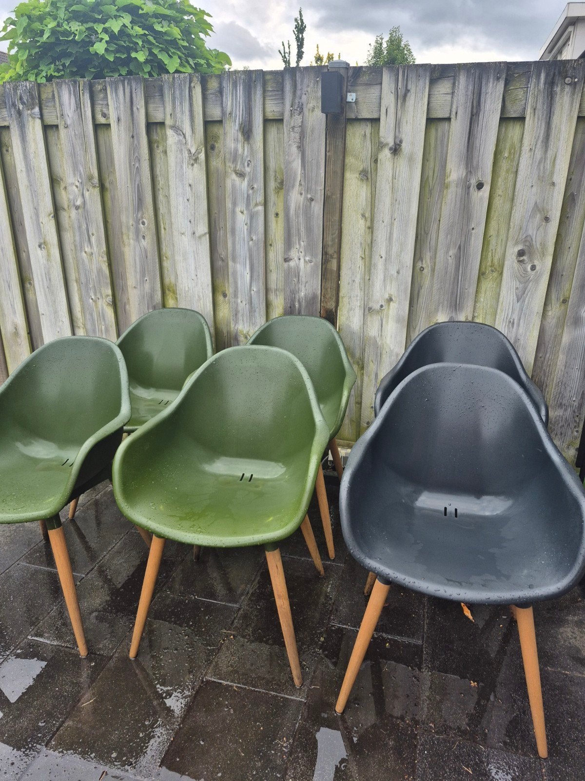 Zes tuinstoelen karwei, Ophalen, Gebruikt, Kunststof