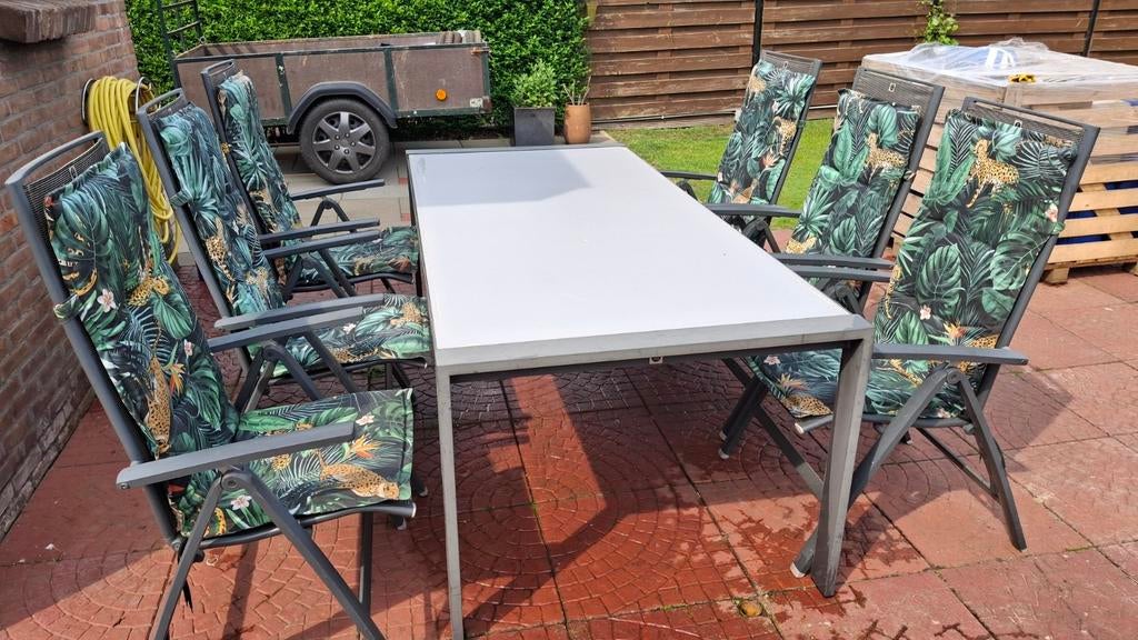 Tuinset met 6 stoelen, Ophalen of Verzenden, Gebruikt