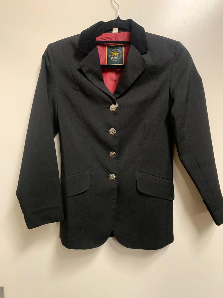 Global wedstrijdjasje 152 zwart zgan, Dieren en Toebehoren, Paardrijkleding, Ophalen of Verzenden, Zo goed als nieuw, Dressuur