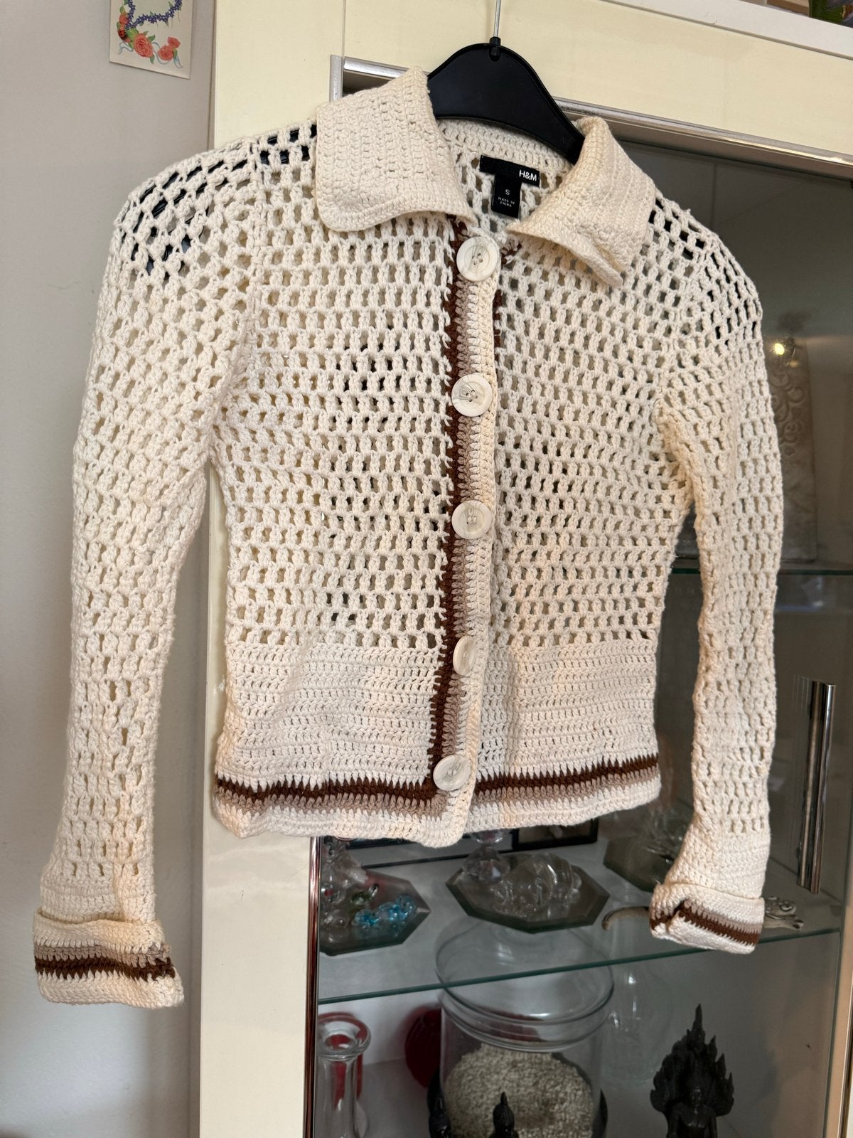 H&M gehaakt vestje maat S, Kleding | Dames, Ophalen of Verzenden, Zo goed als nieuw, Maat 36 (S), Beige
