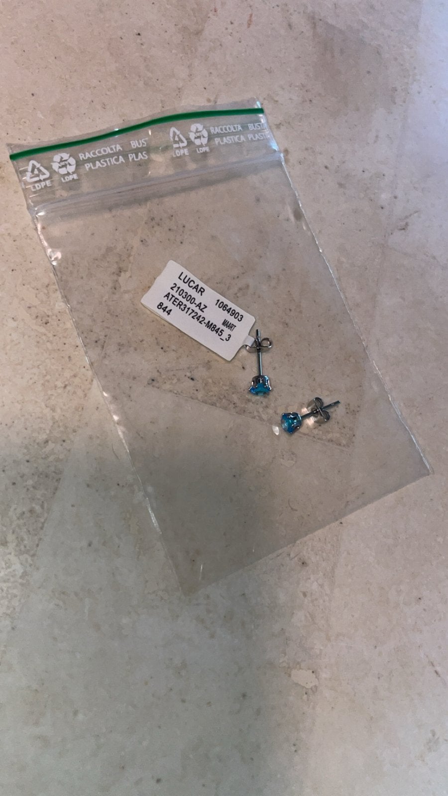Lucar Oorbellen met Blauwe Steen - Nieuw, Overige materialen, Blauw, Nieuw, Ophalen of Verzenden