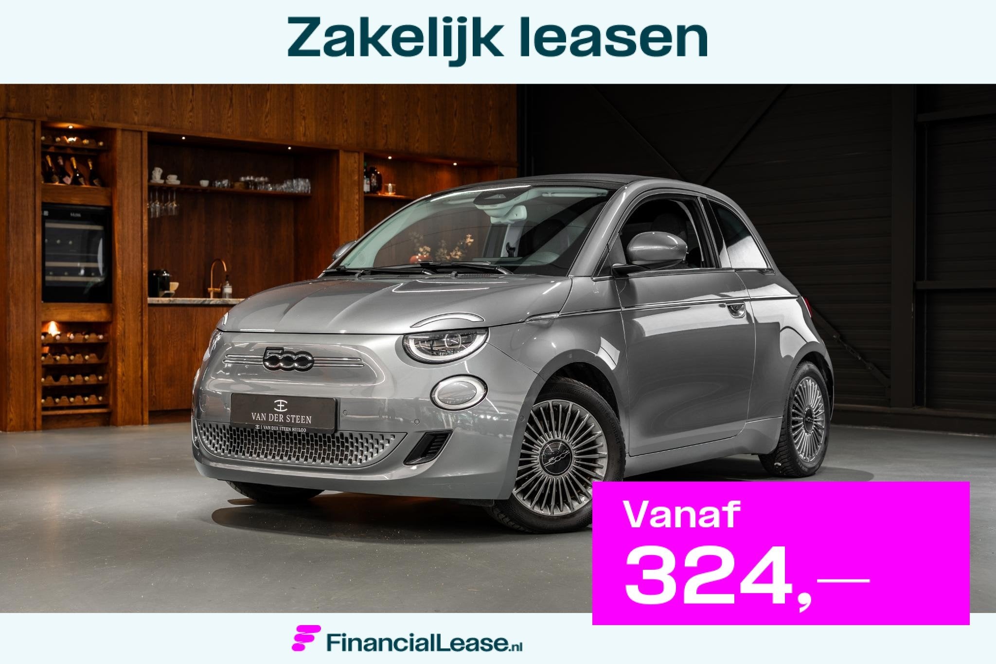 Fiat 500 C Icon 42 kWh Camera | Dodehoekdetectie, Stof, Cabriolet, 4 stoelen, Parkeersensor