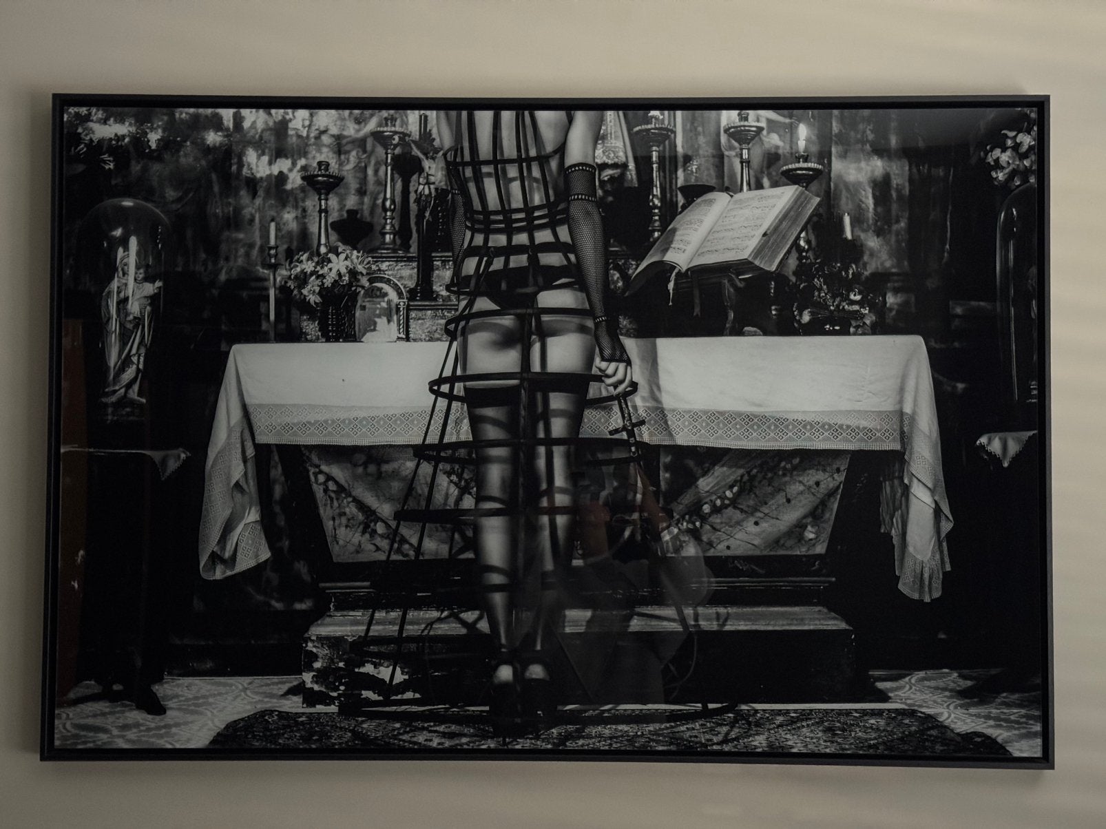 Plexiglas Schilderij in zwart houten lijst, Ophalen