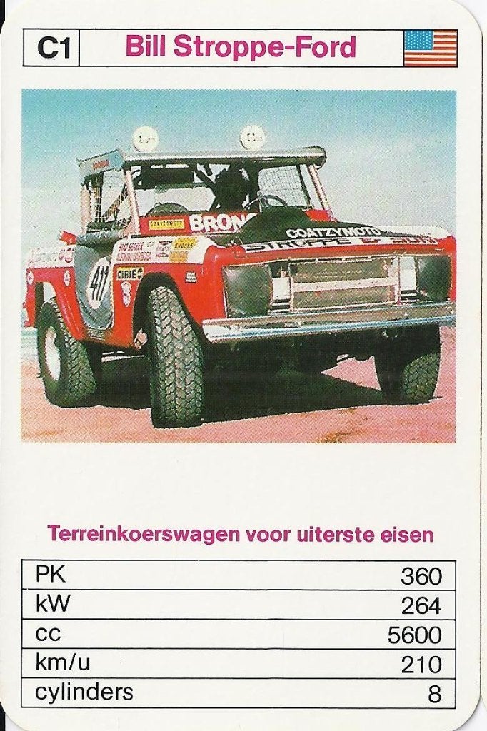 Kw1907 autokaartje bill stroppe-ford terreinwagen, Ophalen of Verzenden, Auto's