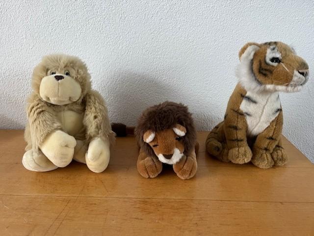 Knuffel aap, leeuw of tijger, Ophalen of Verzenden, Zo goed als nieuw, Overige typen