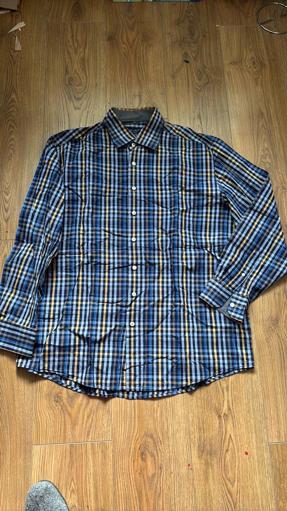 Overhemd John Cabot, Ophalen of Verzenden, Nieuw, Blauw, Halswijdte 43/44 (XL)