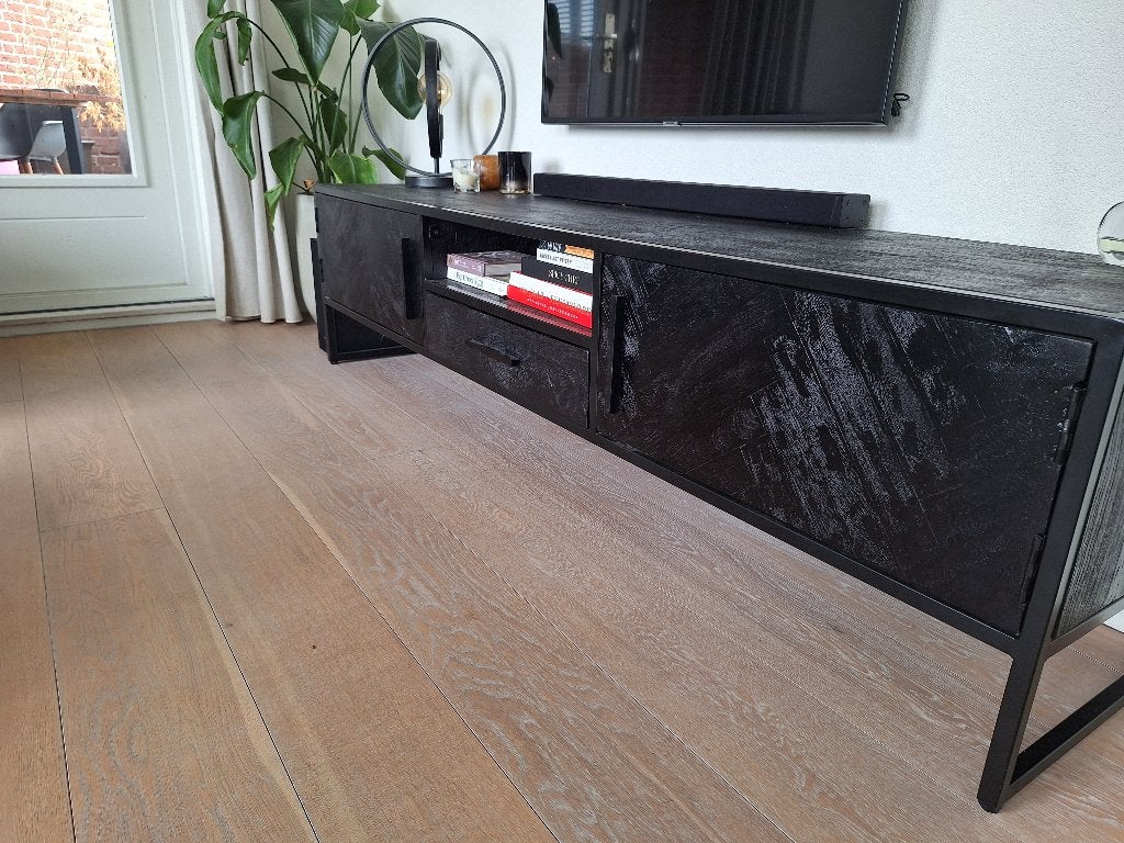Tv meubel, 150 tot 200 cm, Ophalen of Verzenden, Zo goed als nieuw, Minder dan 100 cm