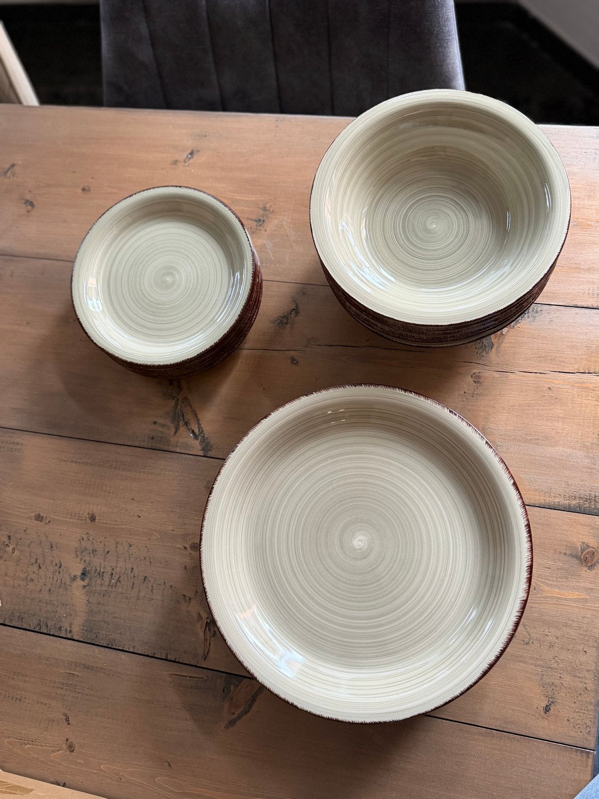 6 beige borden en kommen - Quid Vita Collection, Ophalen, Keramiek, Zo goed als nieuw, Bord(en)