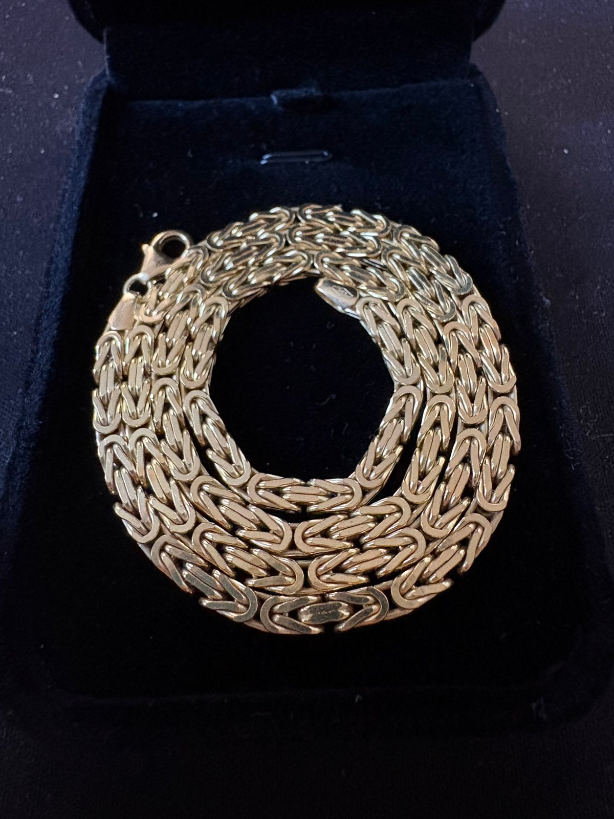 Gouden koningsketting 585 en 925, Ophalen, Zo goed als nieuw, Goud