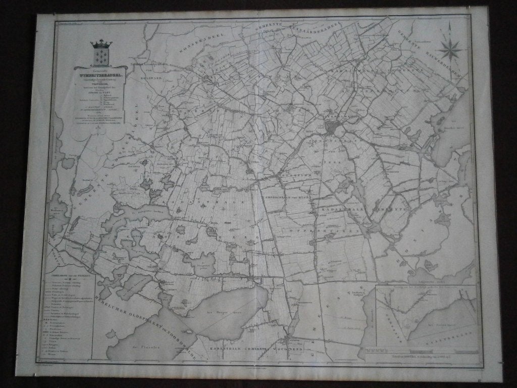 Landkaart Wymbritseradeel  Friesland, Boeken, Landkaart, 1800 tot 2000, Nederland, Ophalen