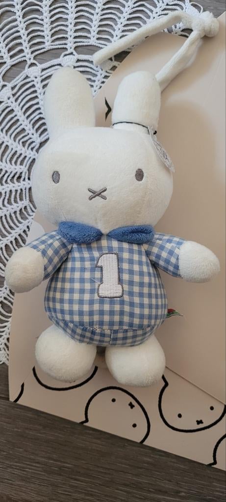 Nijntje muziek doosje knuffel met blauw- nieuw, Overige merken, Nijntje, Ophalen of Verzenden, Met label