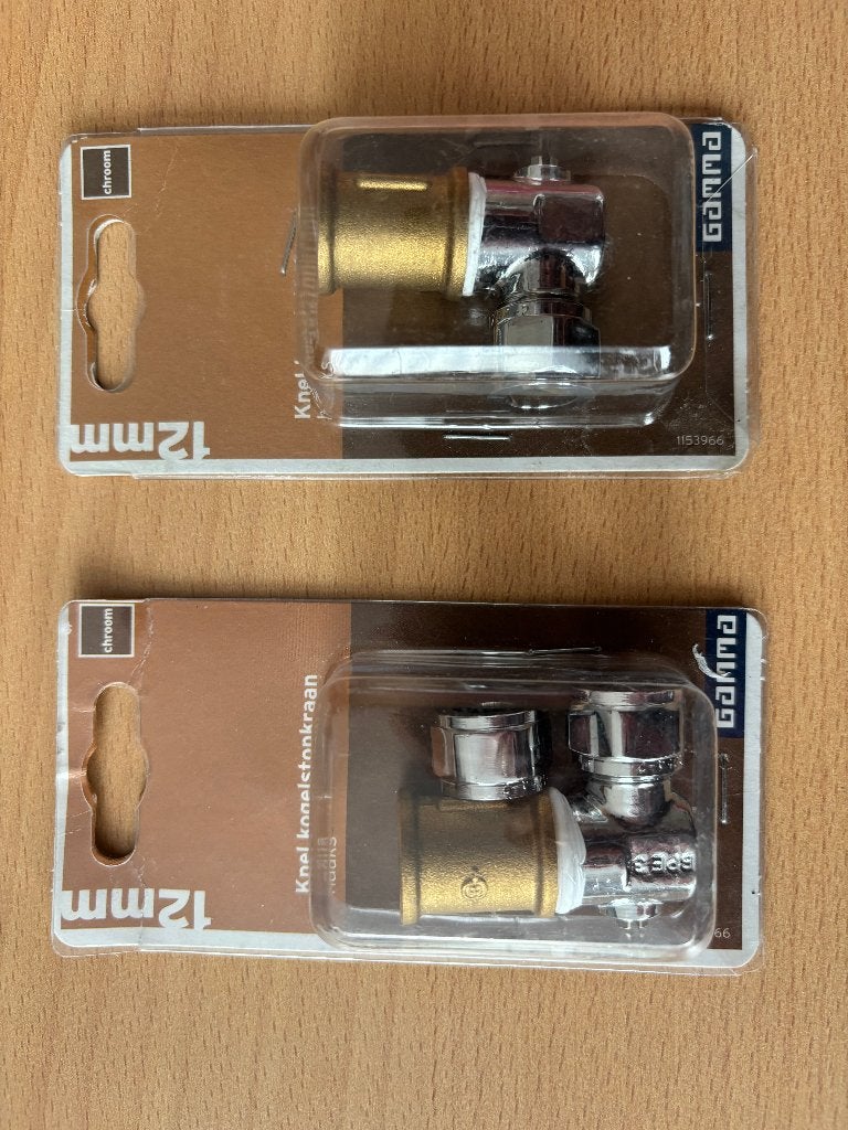 Knel kogelstopkraan 12 mm 2 stuks, Ophalen of Verzenden, Nieuw, Overige typen