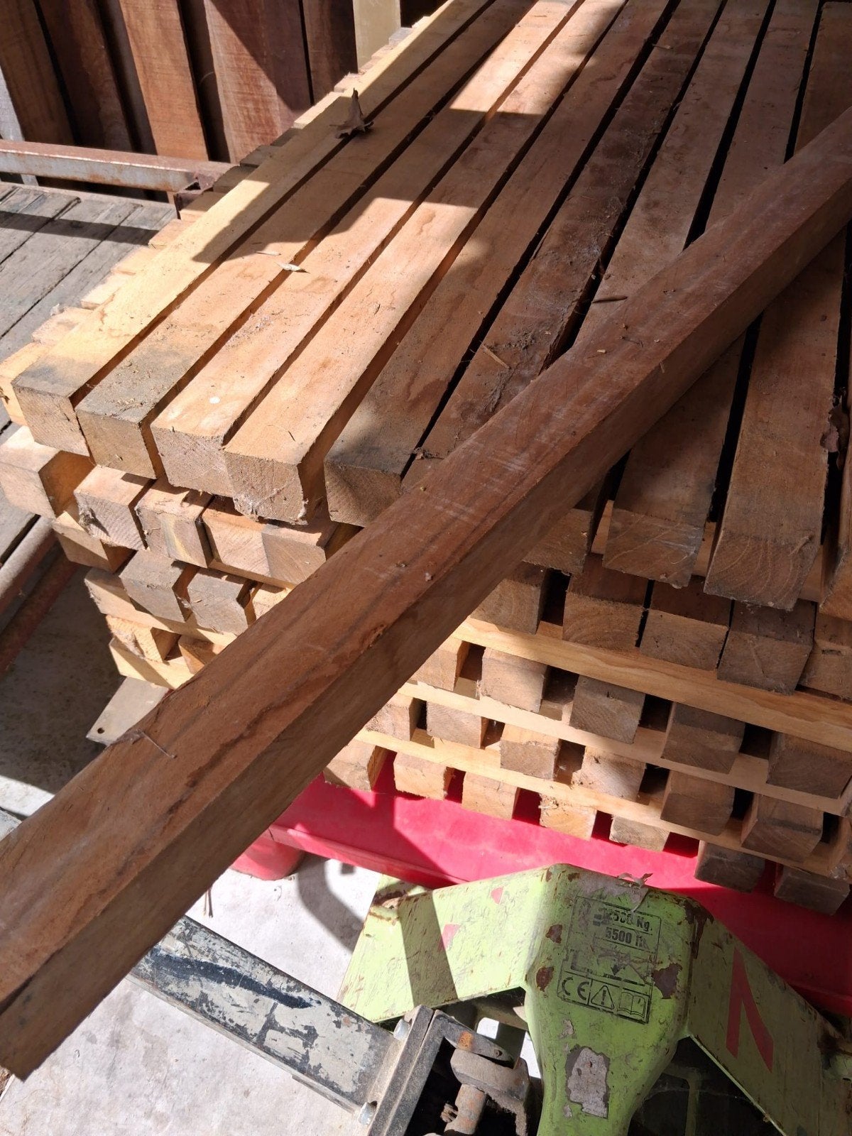 teak, Ophalen, Minder dan 25 mm, Pallet, Minder dan 200 cm