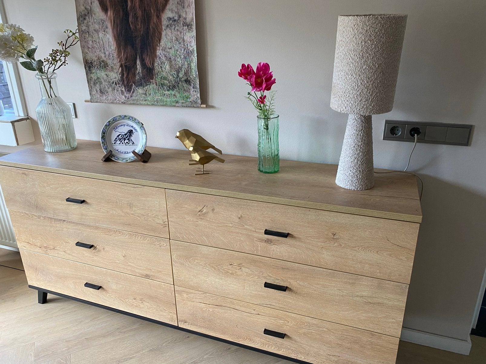Dressoir met 6 lades, Ophalen, Zo goed als nieuw, 25 tot 50 cm, 150 tot 200 cm