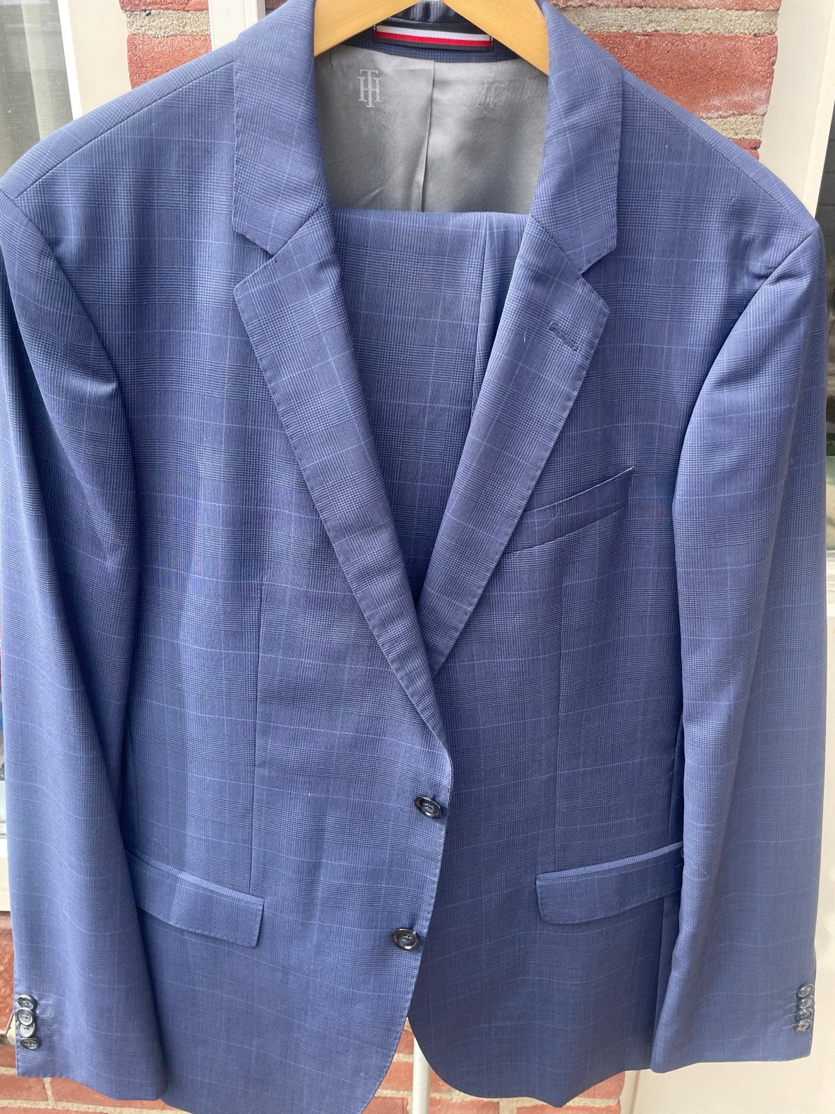 Tommy Hilfiger Pak maat 50 - Blauw met ruitpatroon, Kleding | Heren, Kostuums en Colberts, Ophalen of Verzenden, Nieuw, Maat 48/50 (M)