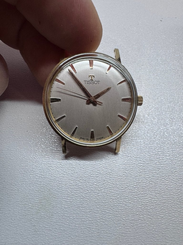 Vintage Tissot 14K gouden horloge, Swiss Made, ’60, werkend, Overige merken, Polshorloge, Ophalen of Verzenden, Goud