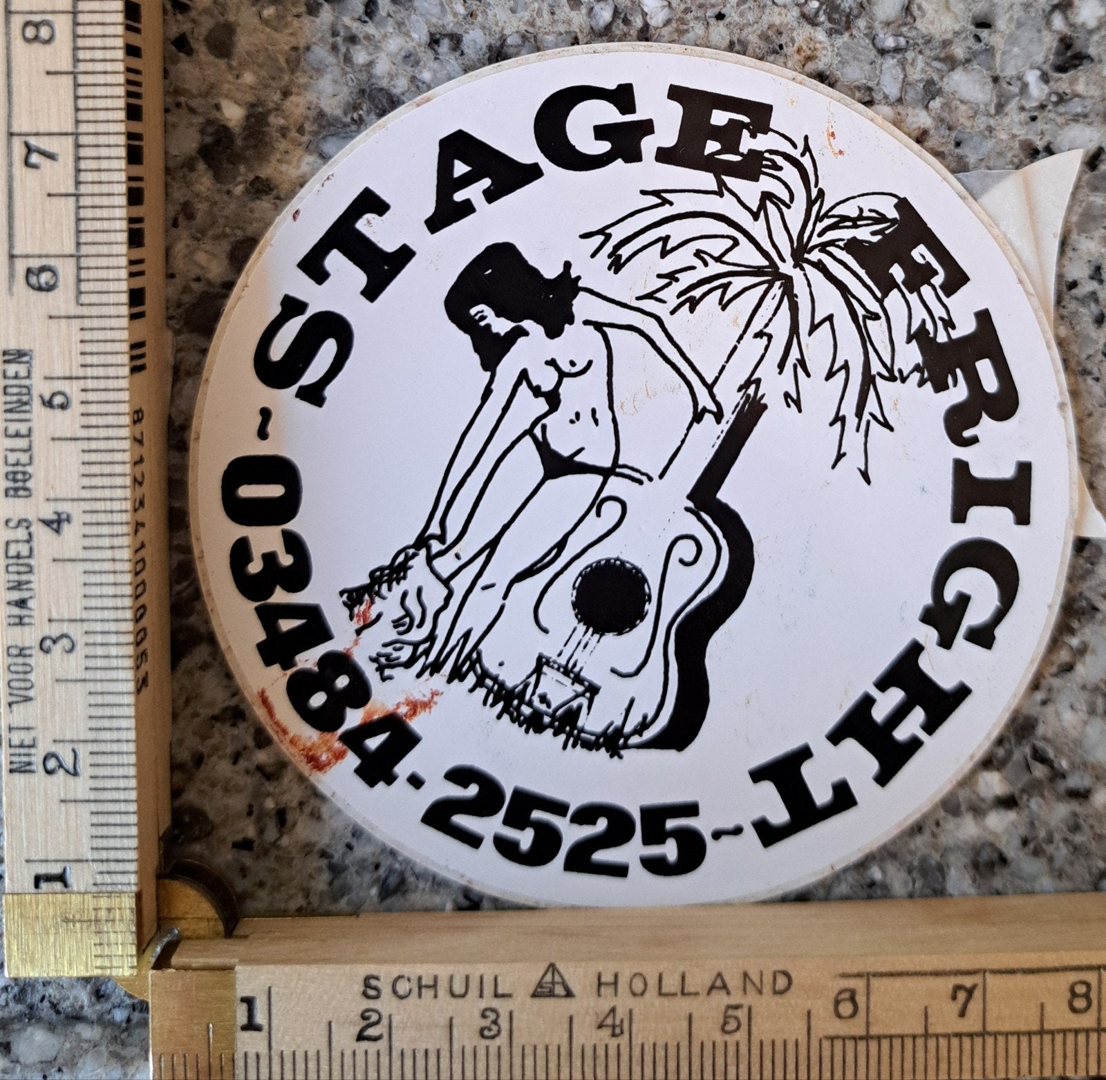 Erotische strip sticker Stage Freight nakte dame orkest band, Ophalen of Verzenden, Zo goed als nieuw