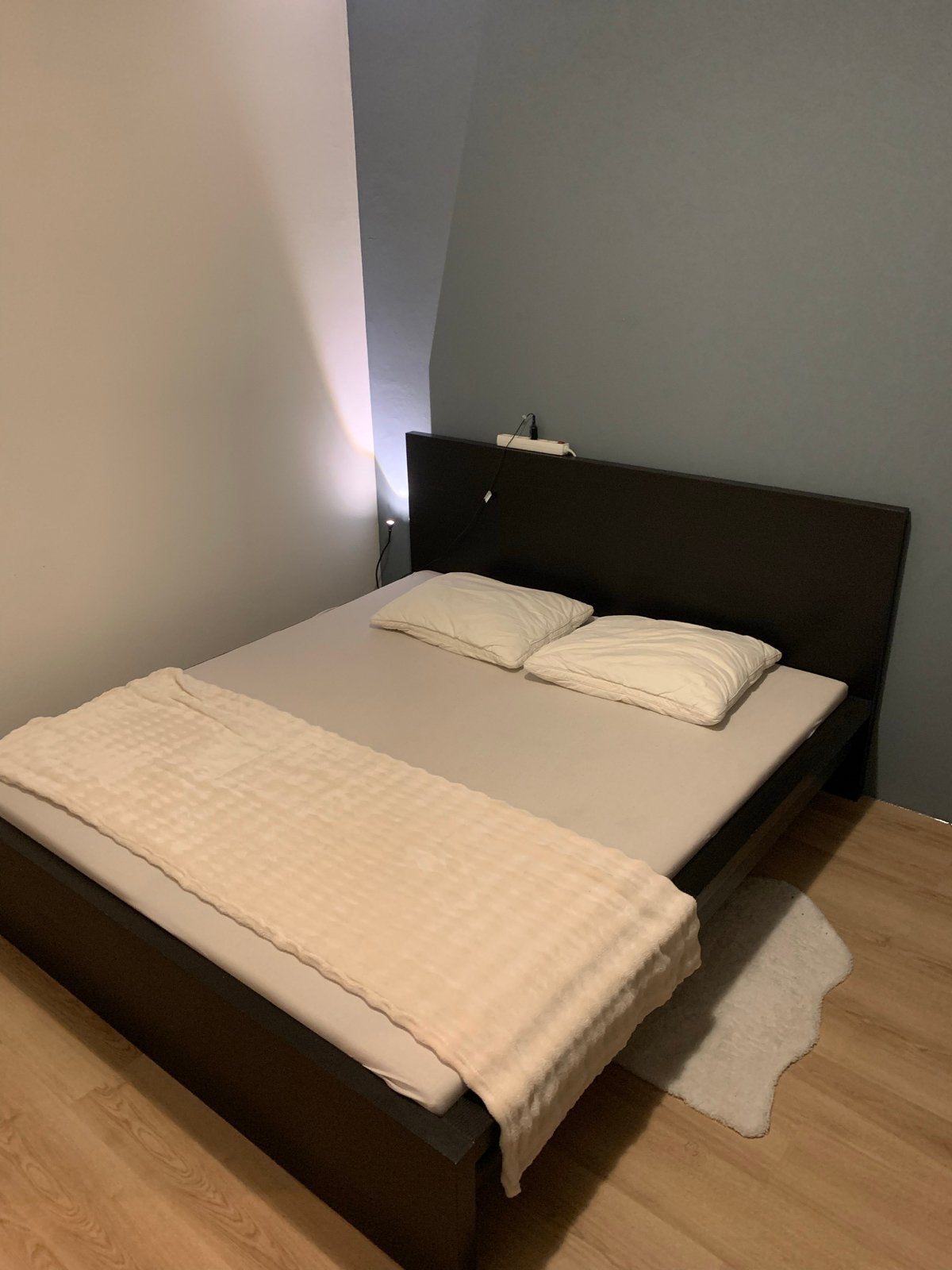 IKEA MALM bed 180x200 met lattenbodem, Ophalen, Gebruikt, Zwart, Tweepersoons