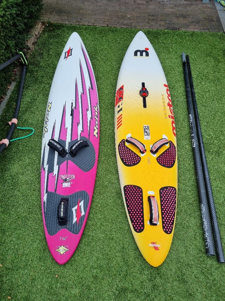 Robby Naish waveboard, Watersport en Boten, Windsurfen, Ophalen, 250 tot 300 cm, Deelbare mast, Plank