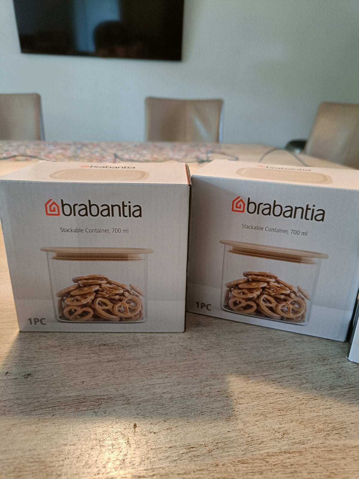 2 Brabantia Glazen Voorraadpotten 700ml, Glas of Glazen, Nieuw, Ophalen of Verzenden, Glas