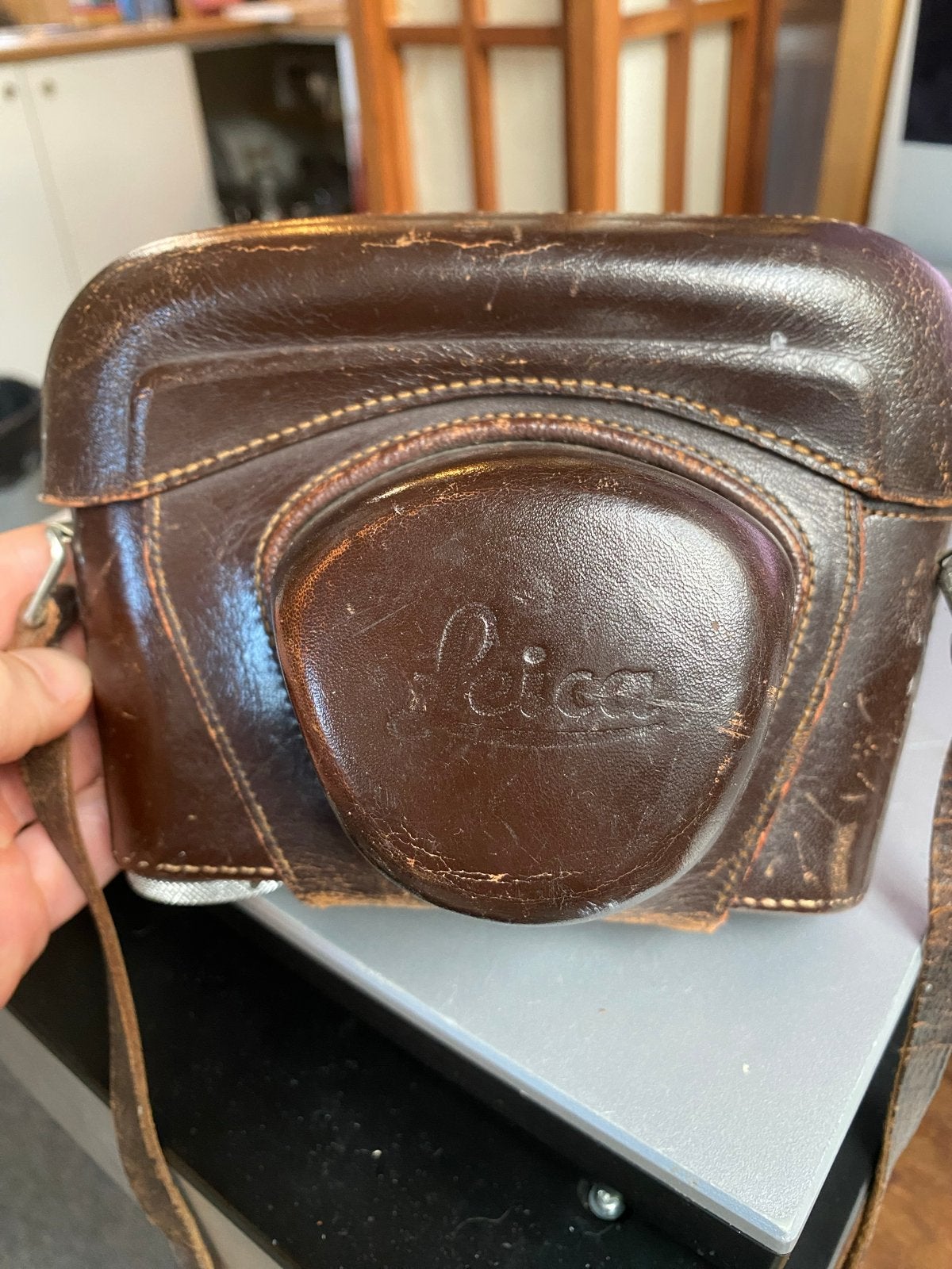 Vintage Leica M2 M3 M4 Leren Cameratas - Bruin, Leica, Overige typen, Ophalen of Verzenden, Gebruikt