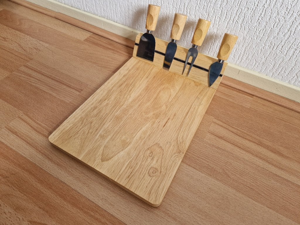 nette 5-delig kaasmessenset, Hout, Snij-/serveerplank, Ophalen of Verzenden, Zo goed als nieuw