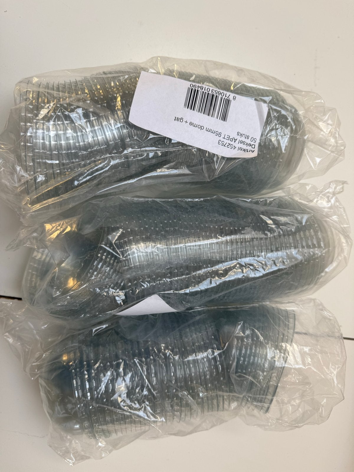 Deksels APET 95mm dome + gat (3x50 stuks), Ophalen of Verzenden