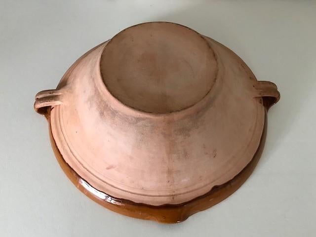 Grote Franse gresaille afroom schaal terra cotta, Ophalen of Verzenden