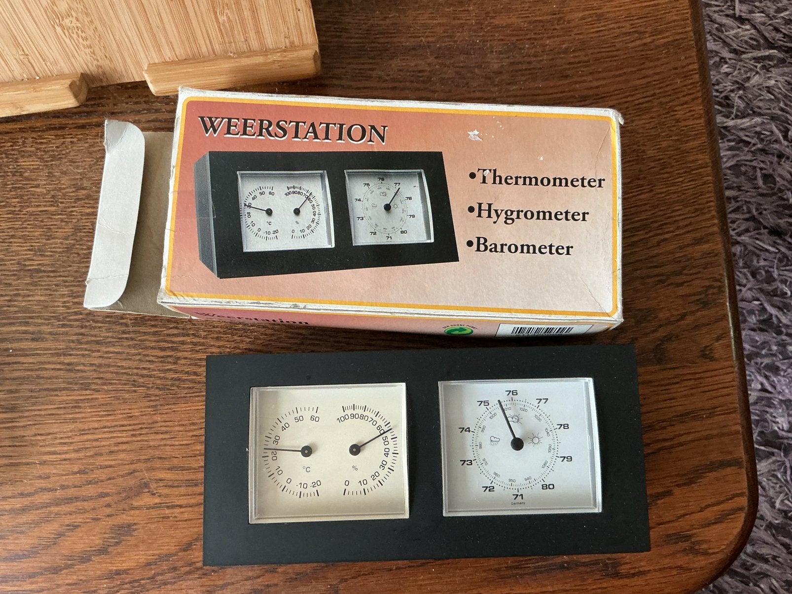 Compact Weerstation: Thermometer, Hygrometer, Barometer, Ophalen of Verzenden, Zo goed als nieuw, Weerstation