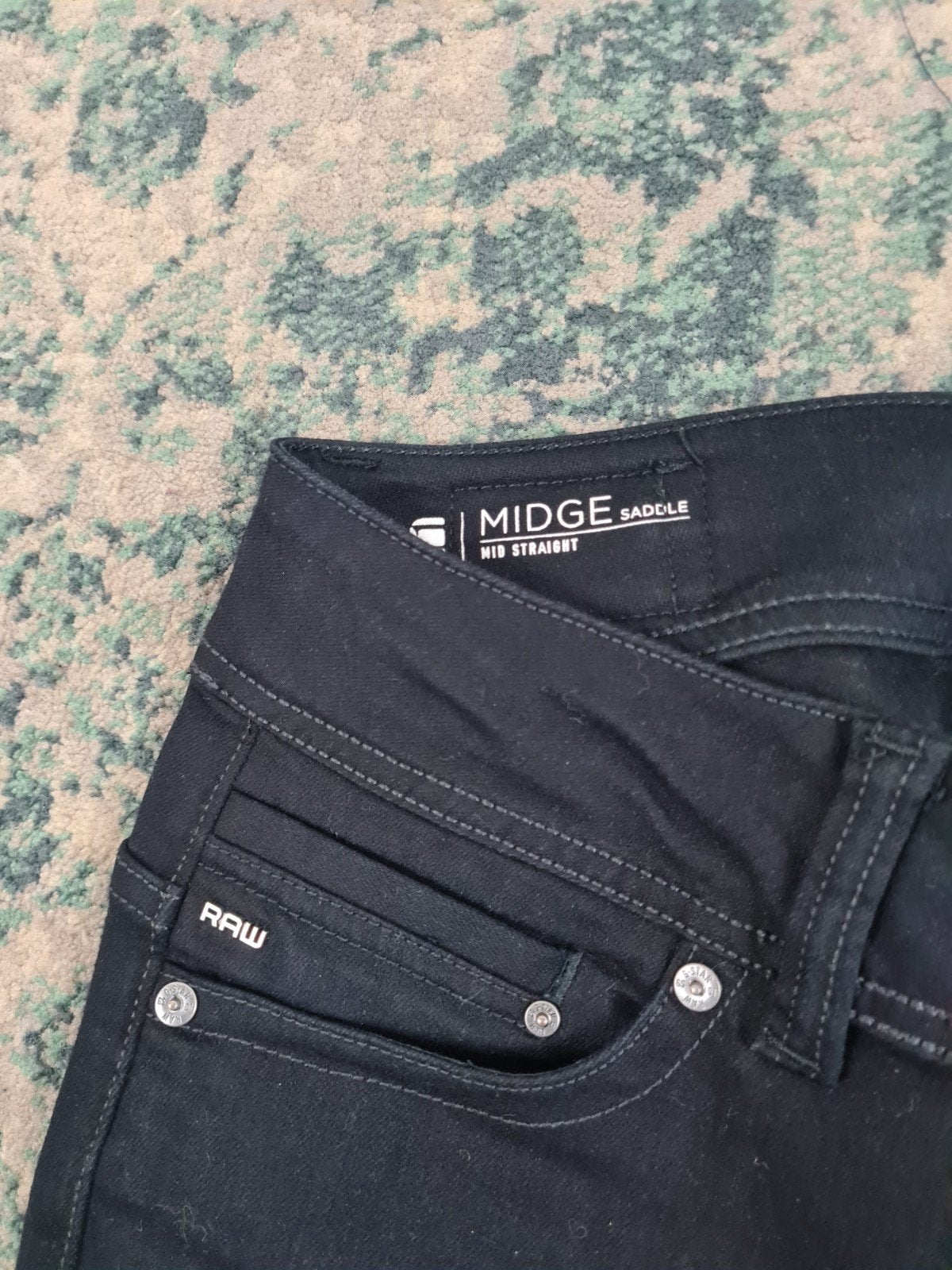G-star midge saddle mid straight W28 L32 WMN Tulsi2832 Zwart, Zwart, Ophalen of Verzenden, W28 - W29 (confectie 36), G-STAR RAW