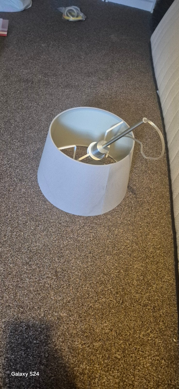 Stijlvolle lichtgrijze lampenkap, Ophalen, Overige typen, Rond, Zo goed als nieuw