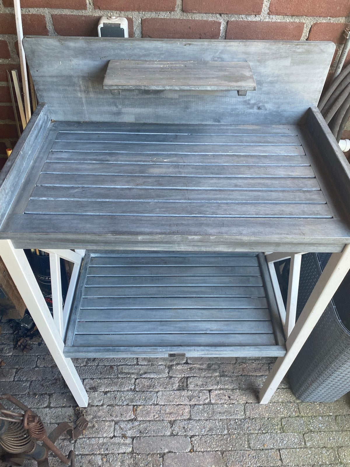 Praktische tuintafel / oppottafel, Ophalen, Gebruikt, Rechthoekig, Hout