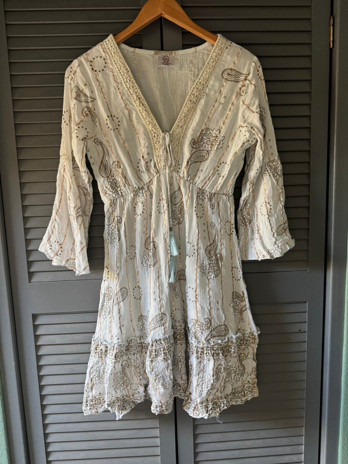 Leuk zomerjurkje Ibiza style maat M, Ophalen of Verzenden, Zo goed als nieuw, Maat 38/40 (M), Boven de knie