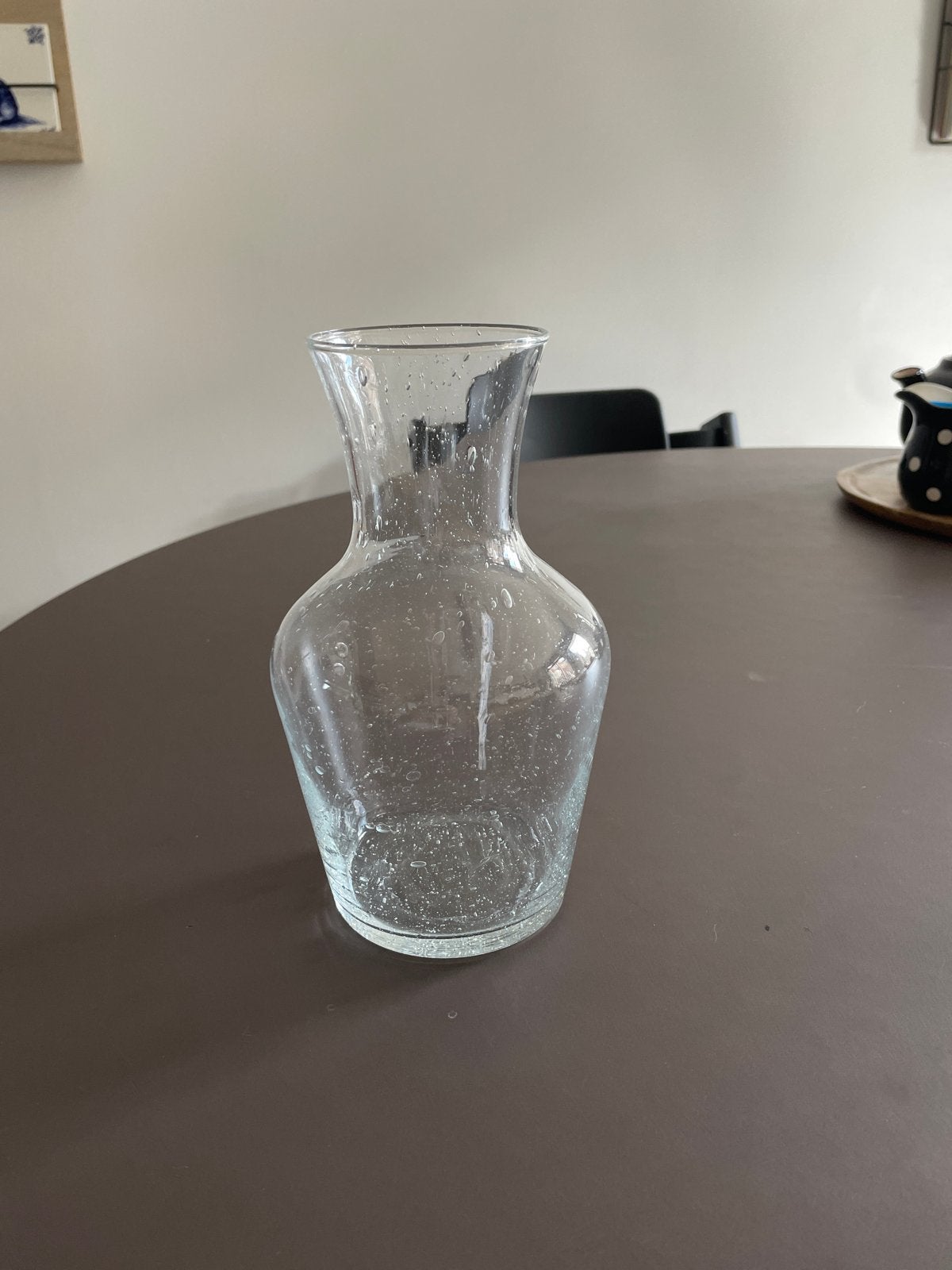 Glazen karaf / vaas met bubbels 2x, Ophalen of Verzenden